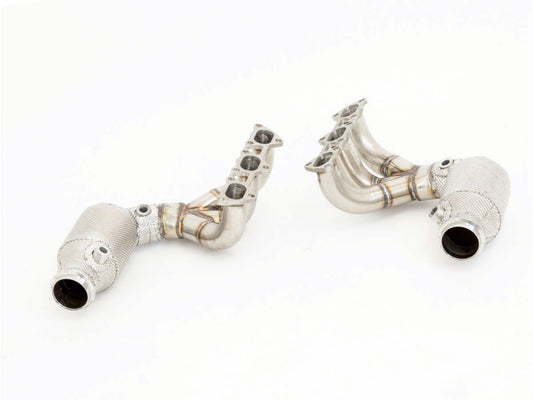 Aulitzky Exhaust | Fächerkrümmer mit 200 Zellen HJS Sport-Kat | passend für Porsche 911 (991.2) GT3 RS 520PS