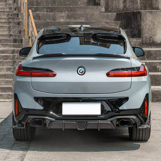 TNF+ SOOQOO Heckdiffusor mit Licht Carbon passend für BMW X4M (F98) Facelift