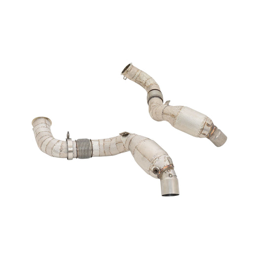 Aulitzky Exhaust | Downpipe 3" (76mm) mit Sport-Kat | passend für BMW M5 (F90) 600PS S63 | Motorsportartikel