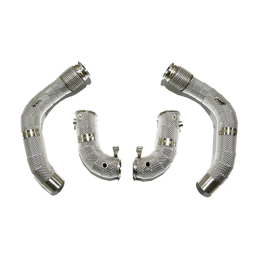 Aulitzky Exhaust | Downpipe 3" (76mm) | passend für BMW M5/M8 (F90/F91/F92/F93) S63 | Motorsportartikel