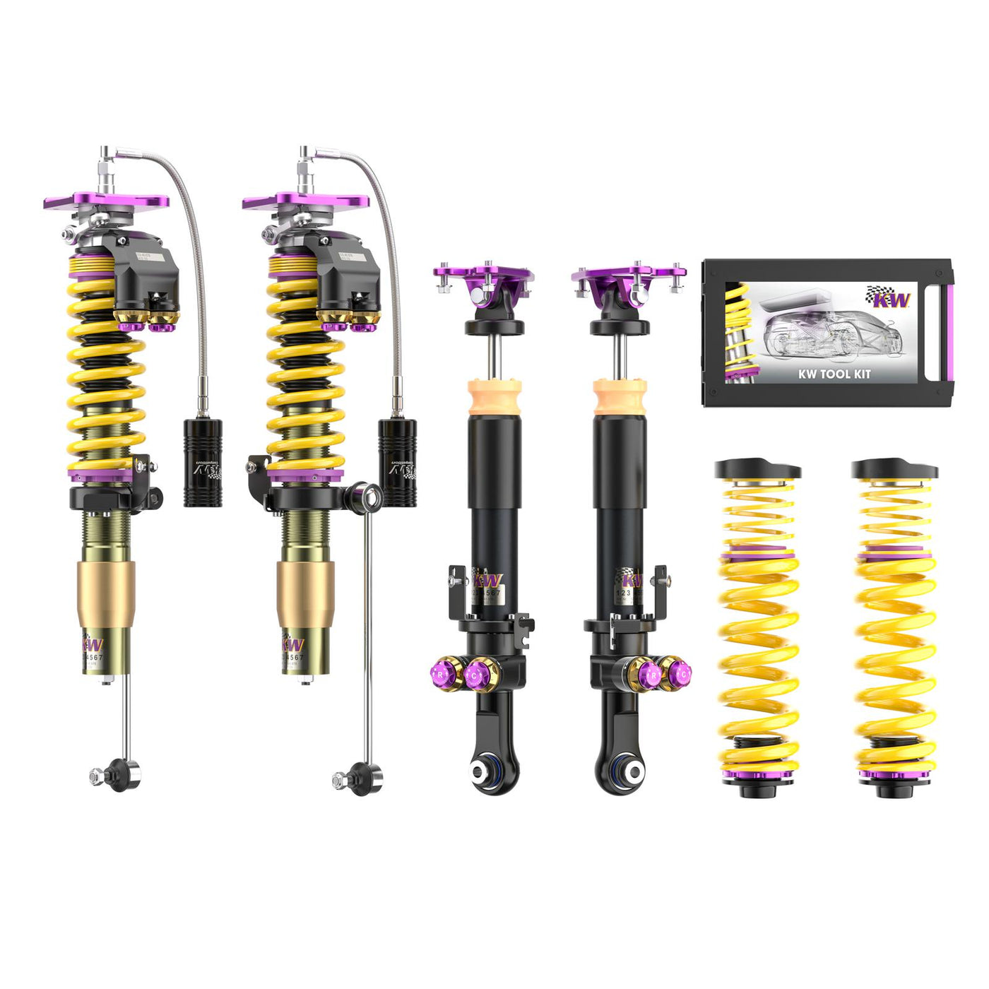 KW Gewindefahrwerk V5 Clubsport inkl. Stützlager (inkl. Stilllegung f. elektr. Dämpfer) passend für BMW M2 (G87) M3 (G80) M4 (G82) Heckantrieb