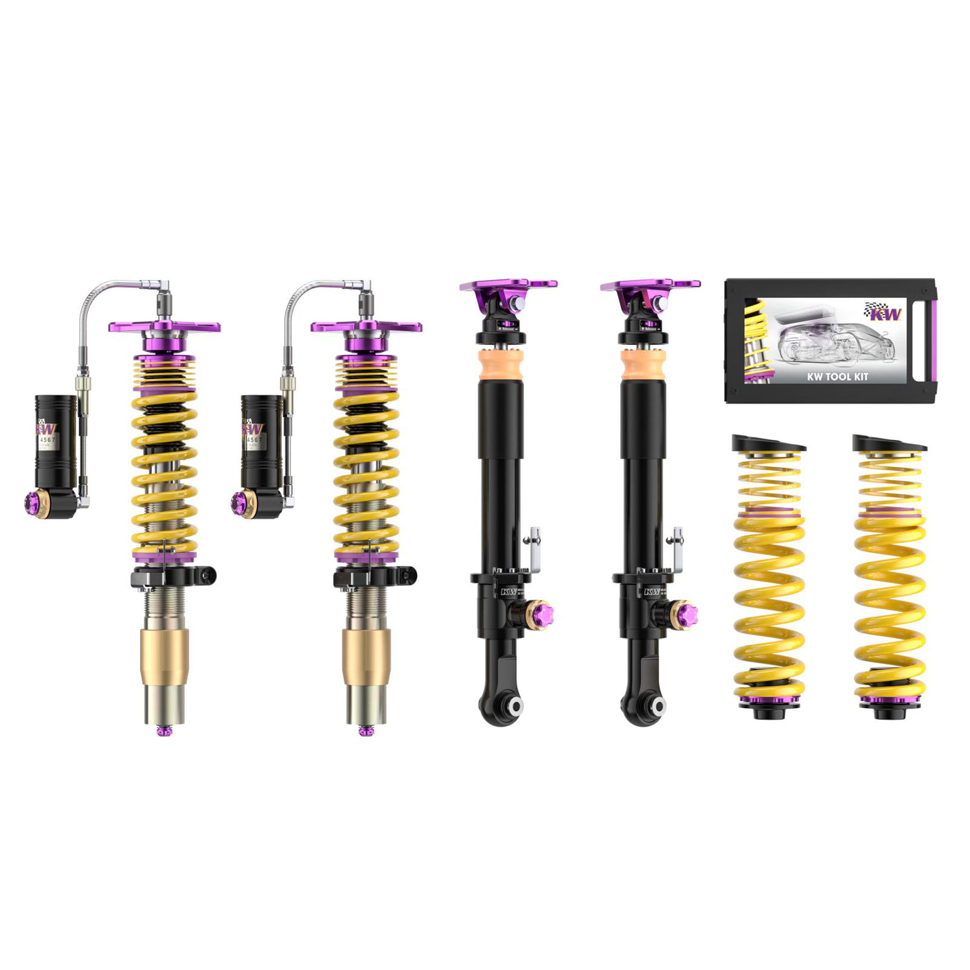 KW Gewindefahrwerk V4 Clubsport inkl. Stützlager (inkl. Stilllegung f. elektr. Dämpfer) passend für BMW M2 (G87) M3 (G80) M4 (G82) Heckantrieb