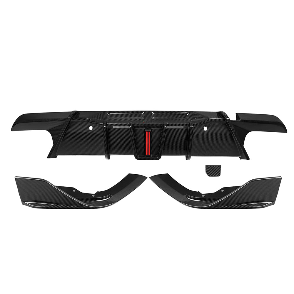 TNF+ SOOQOO Heckdiffusor mit LED Carbon passend für BMW X6 (F96/F96 Facelift)