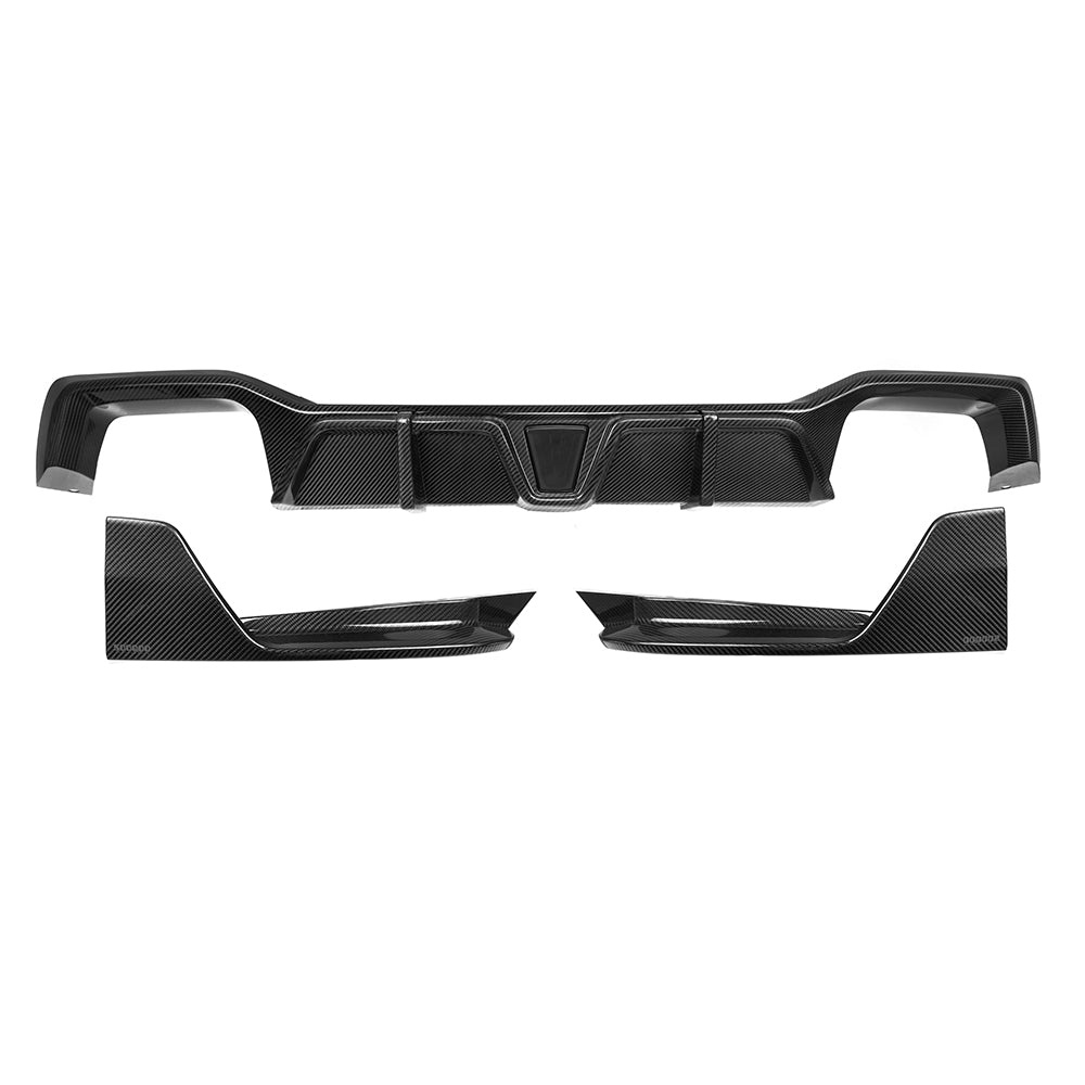 TNF+ SOOQOO Heckdiffusor mit Licht Carbon passend für BMW X4M (F98) Facelift