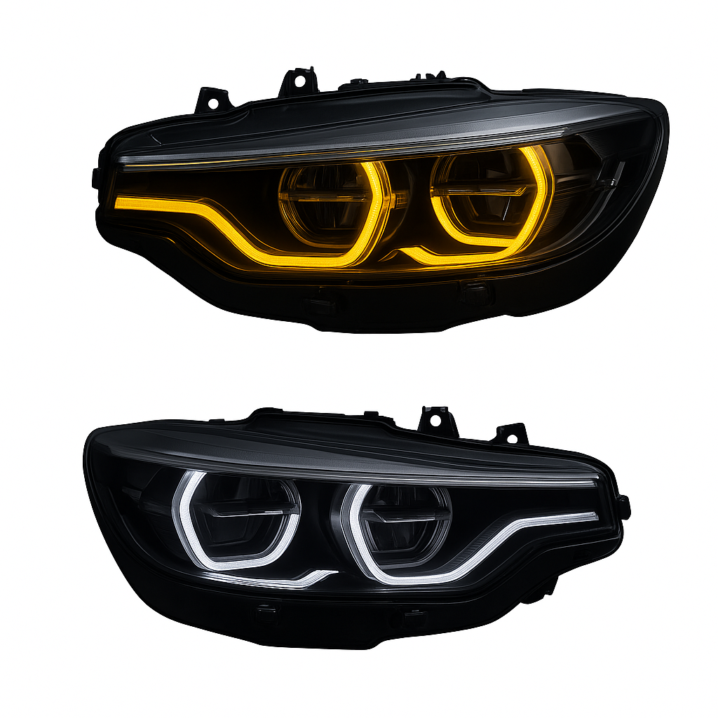 TNF IKON 2 Style farbwechselnde LED-Scheinwerfer passend für BMW M3 (F80) M4 (F82) 4er (F32)