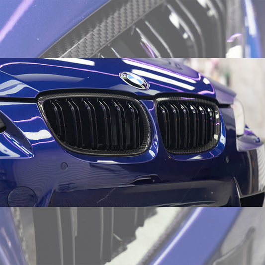 TNF+ Doppellamellen Frontgrill Carbon passend für BMW 3er (E92/E93) M3 (E92/E93) PRE-LCI