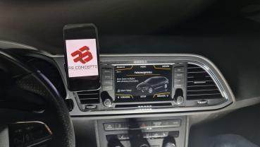 Mobile phone holder suitable for Seat Leon 5F year 12-20 - Made in Germany
